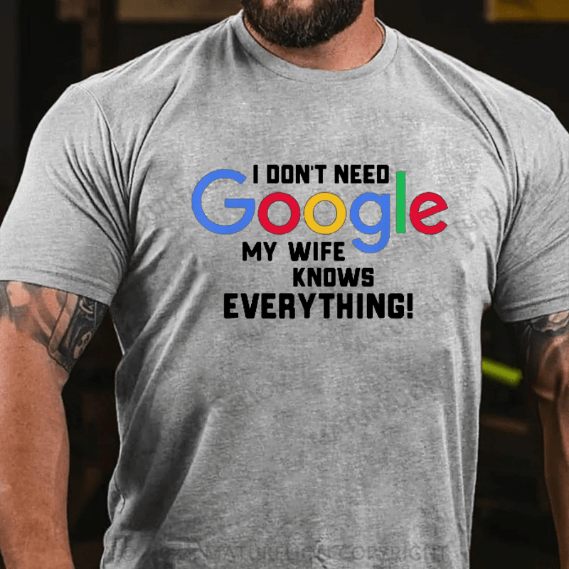 Maturelion I Don't Need Google My Wife Knows Everything Shirt