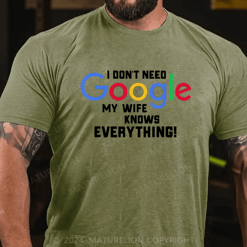 Maturelion I Don't Need Google My Wife Knows Everything Shirt