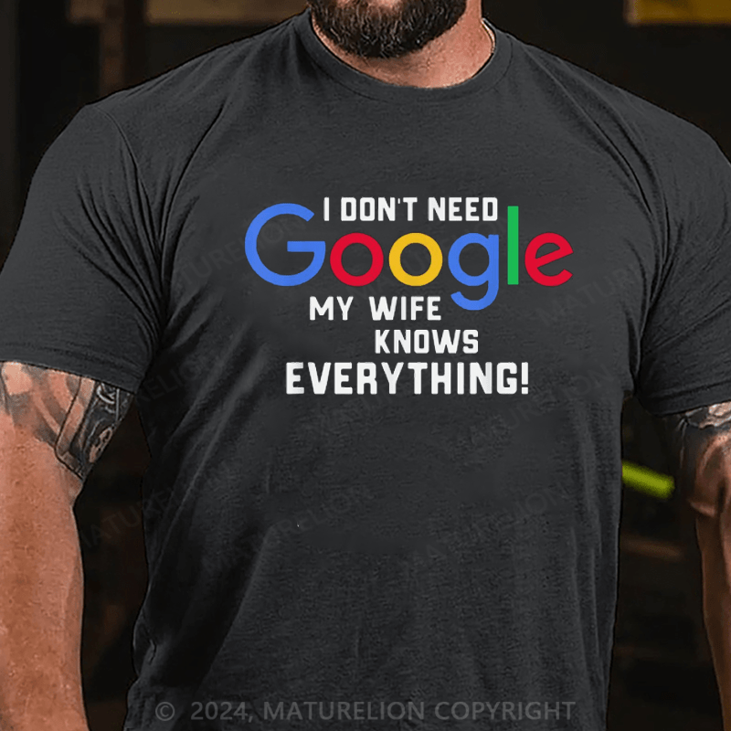 Maturelion I Don't Need Google My Wife Knows Everything Shirt