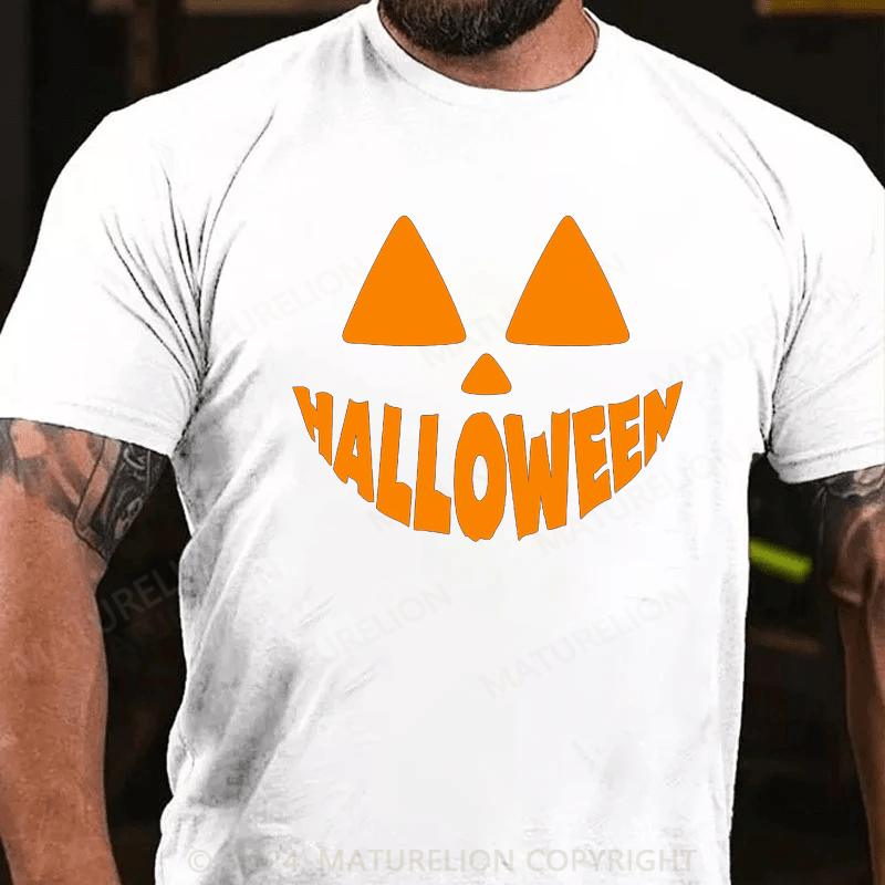 Maturelion Pumpkin Design Halloween T-Shirt