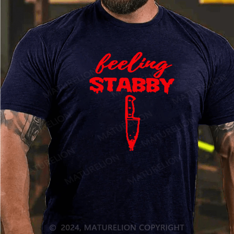 Maturelion Halloween Shirt Feeling Stabby True Crime Lover Spooky Season T-Shirt