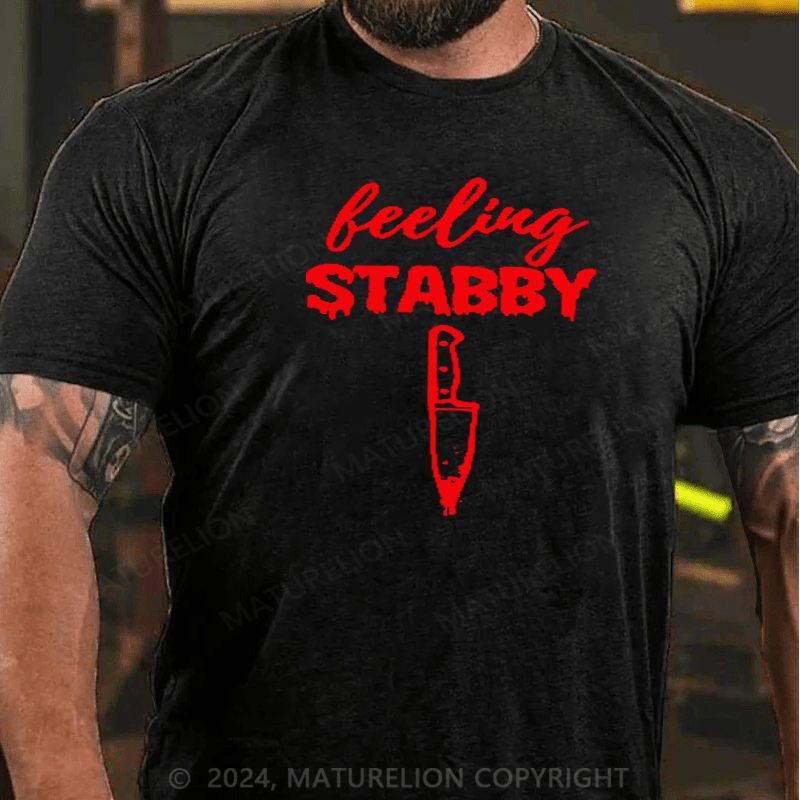 Maturelion Halloween Shirt Feeling Stabby True Crime Lover Spooky Season T-Shirt