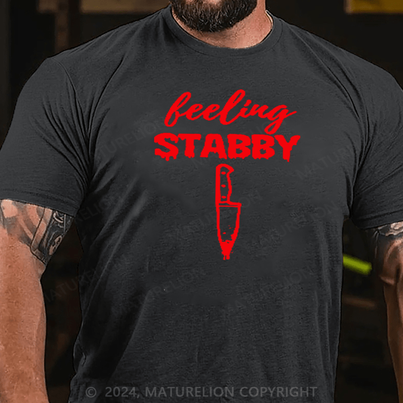 Maturelion Halloween Shirt Feeling Stabby True Crime Lover Spooky Season T-Shirt