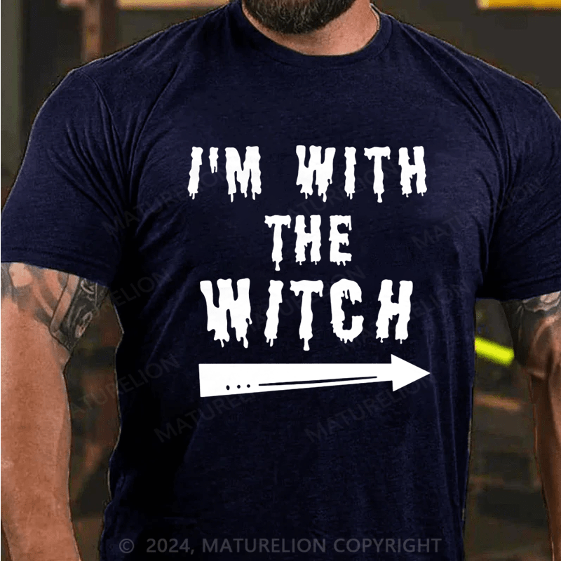 Maturelion Halloween Male I'm With The Witch Costume Funny Couples Men Classic T-Shirt