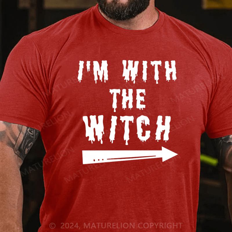 Maturelion Halloween Male I'm With The Witch Costume Funny Couples Men Classic T-Shirt