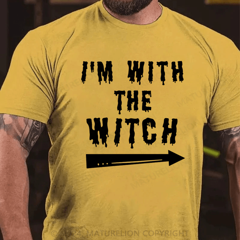 Maturelion Halloween Male I'm With The Witch Costume Funny Couples Men Classic T-Shirt