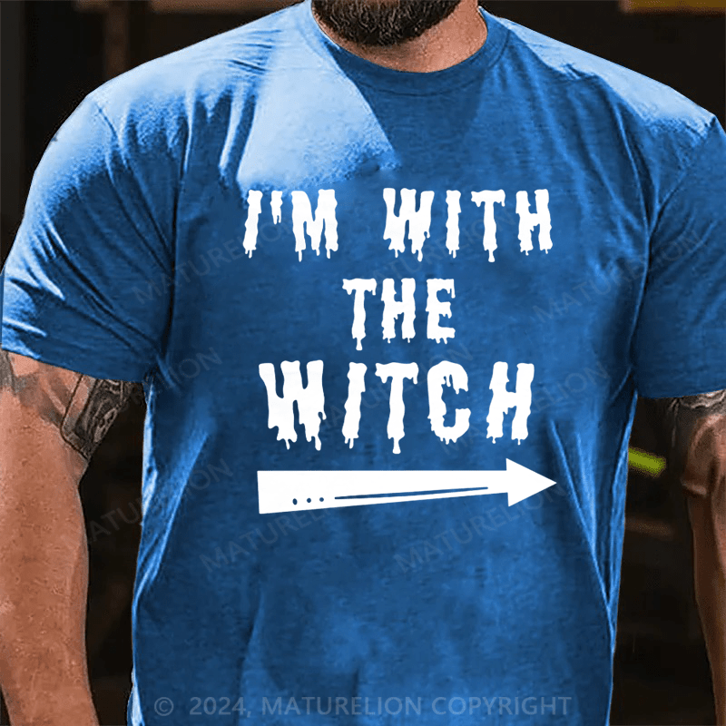 Maturelion Halloween Male I'm With The Witch Costume Funny Couples Men Classic T-Shirt