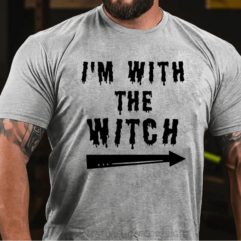 Maturelion Halloween Male I'm With The Witch Costume Funny Couples Men Classic T-Shirt