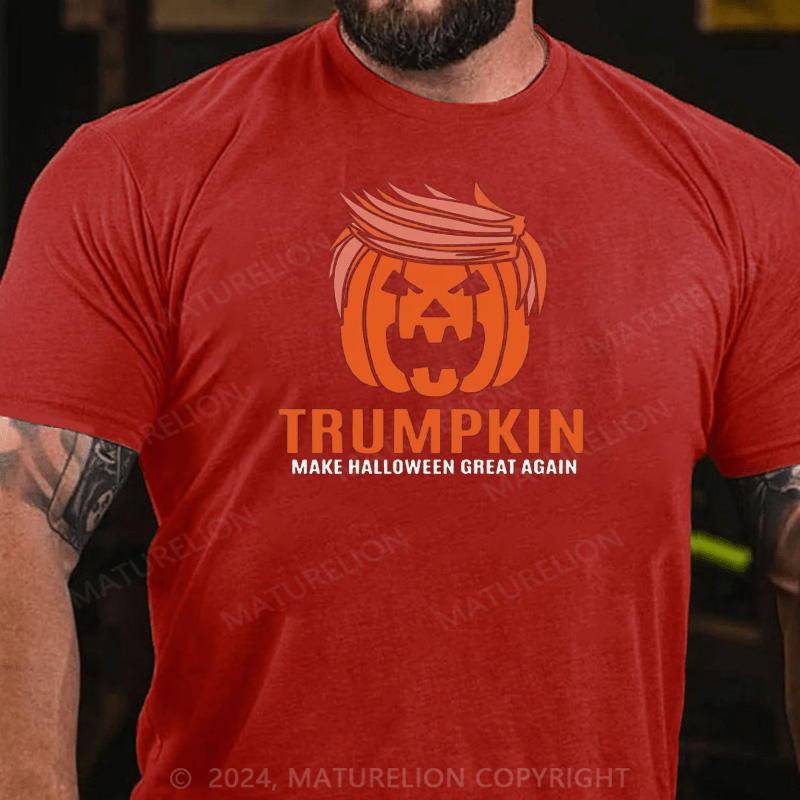 Maturelion Trumpkin Donald Trump Pumpkin Head Funny Jack-O'-Lantern Halloween T-Shirt