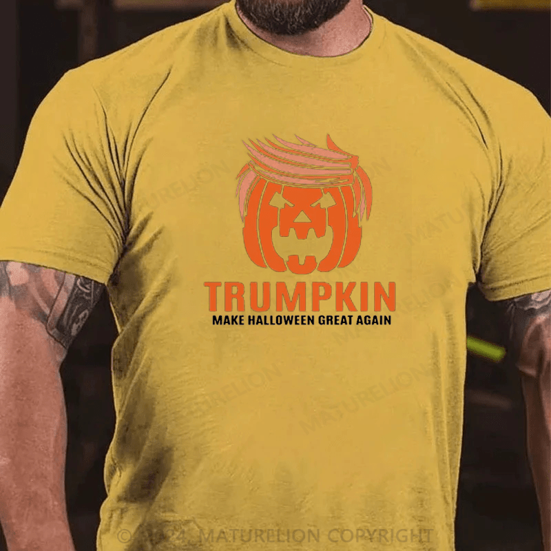 Maturelion Trumpkin Donald Trump Pumpkin Head Funny Jack-O'-Lantern Halloween T-Shirt