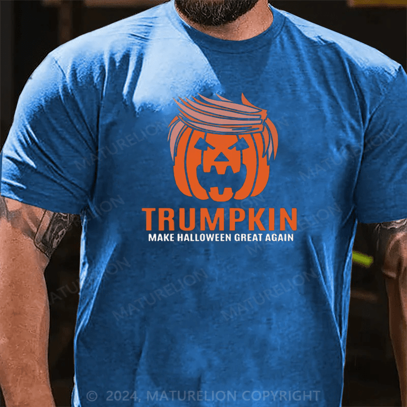 Maturelion Trumpkin Donald Trump Pumpkin Head Funny Jack-O'-Lantern Halloween T-Shirt