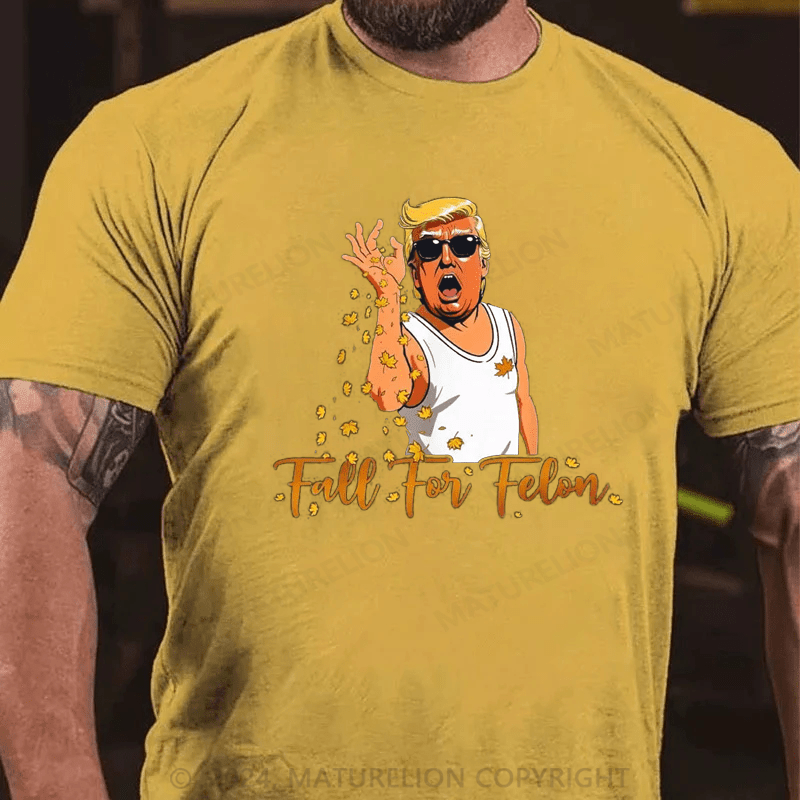 Maturelion Funny Trump 2024 Fall For Felon Autumn Halloween T-Shirt