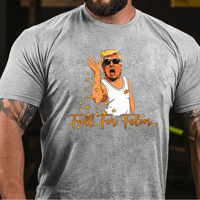 Maturelion Funny Trump 2024 Fall For Felon Autumn Halloween T-Shirt