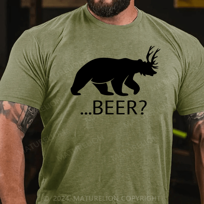 Maturelion Bear Deer Beer Funny T-Shirt