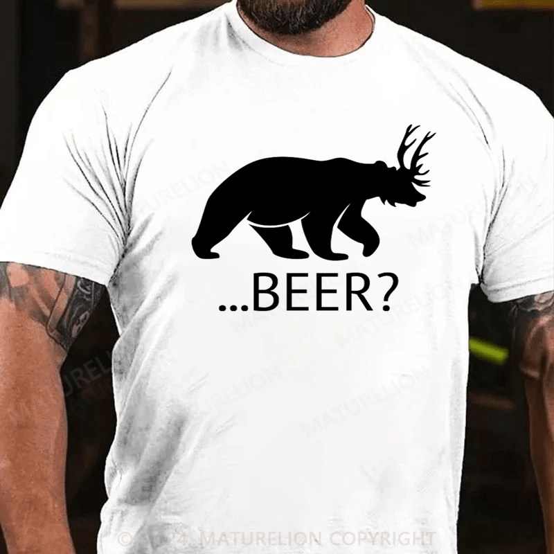 Maturelion Bear Deer Beer Funny T-Shirt