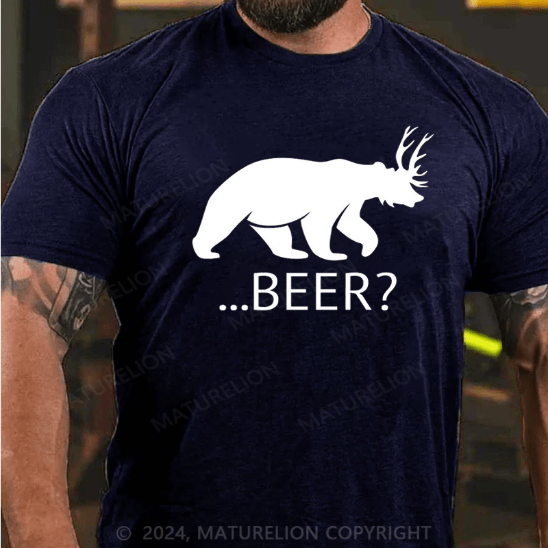 Maturelion Bear Deer Beer Funny T-Shirt