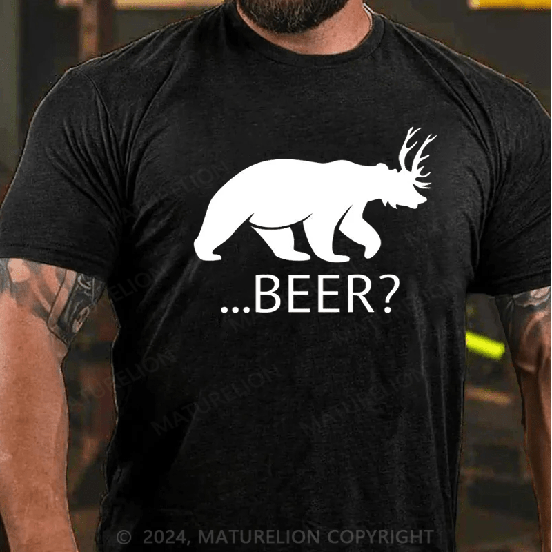 Maturelion Bear Deer Beer Funny T-Shirt