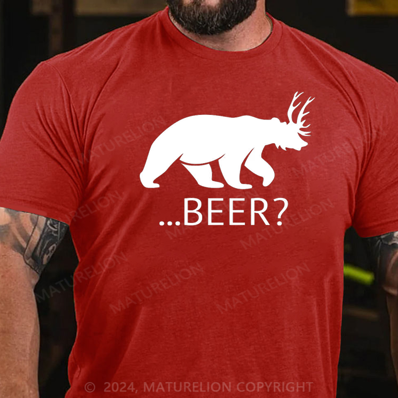 Maturelion Bear Deer Beer Funny T-Shirt