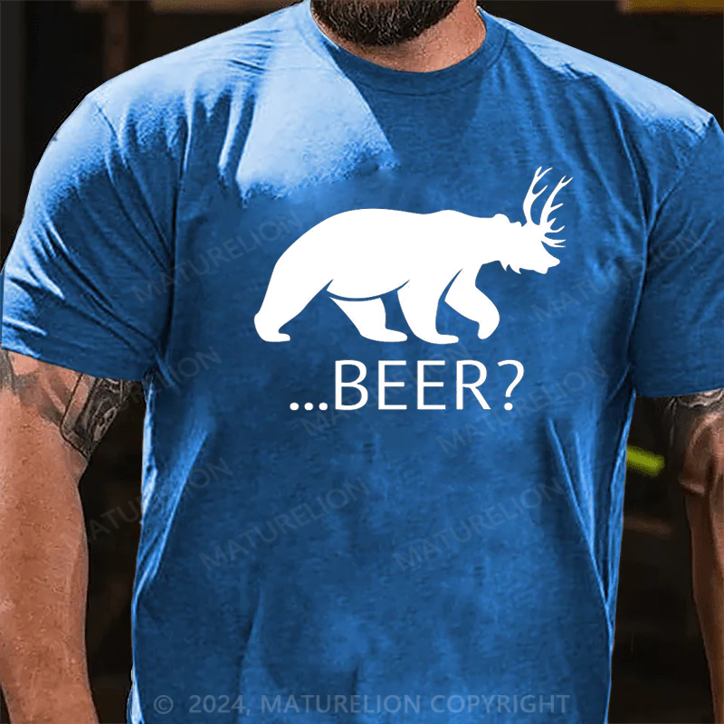 Maturelion Bear Deer Beer Funny T-Shirt