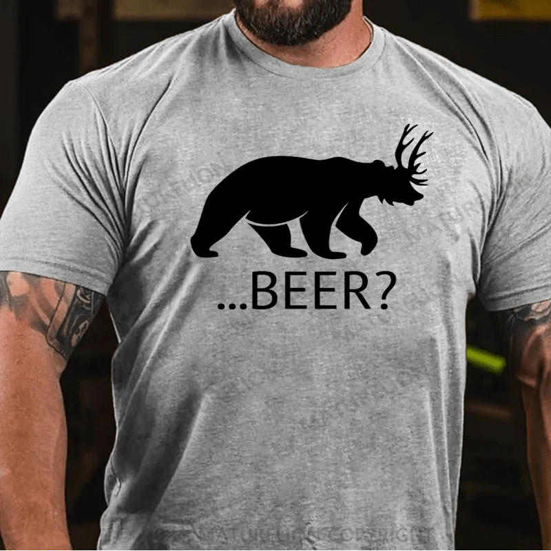 Maturelion Bear Deer Beer Funny T-Shirt