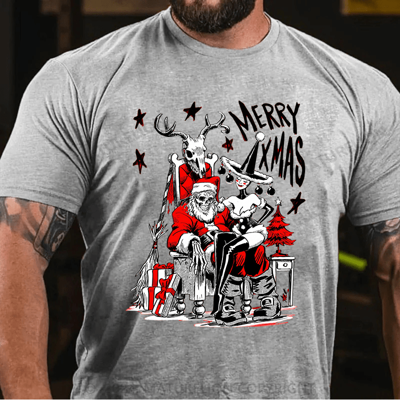 Matuerlion Christmas T-Shirt Skelly Claus Graphic T-shirt