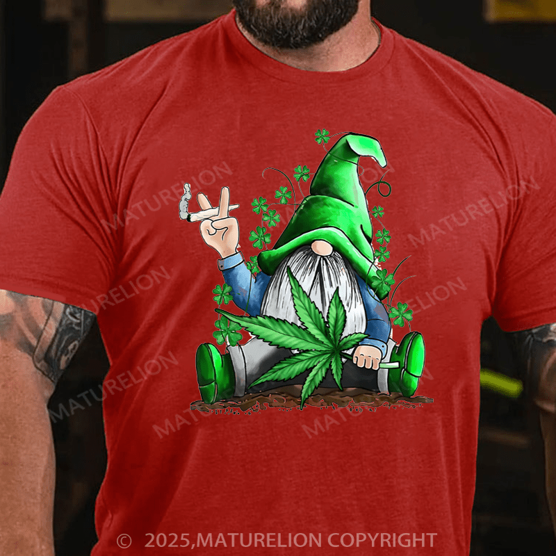 Maturelion St Patrick's T-shirt Funny Gnome Pot Leaf 420 Marijuana Weed St Patrick's Day Classic T-Shirt