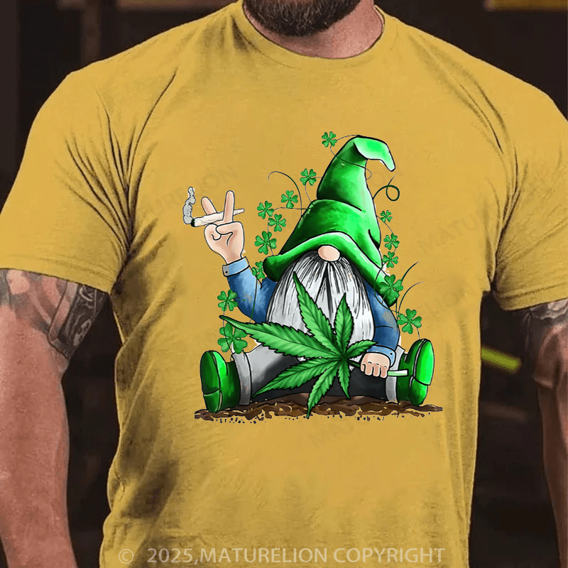 Maturelion St Patrick's T-shirt Funny Gnome Pot Leaf 420 Marijuana Weed St Patrick's Day Classic T-Shirt