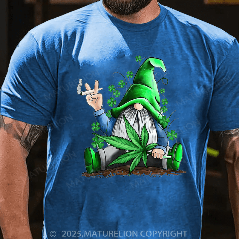 Maturelion St Patrick's T-shirt Funny Gnome Pot Leaf 420 Marijuana Weed St Patrick's Day Classic T-Shirt