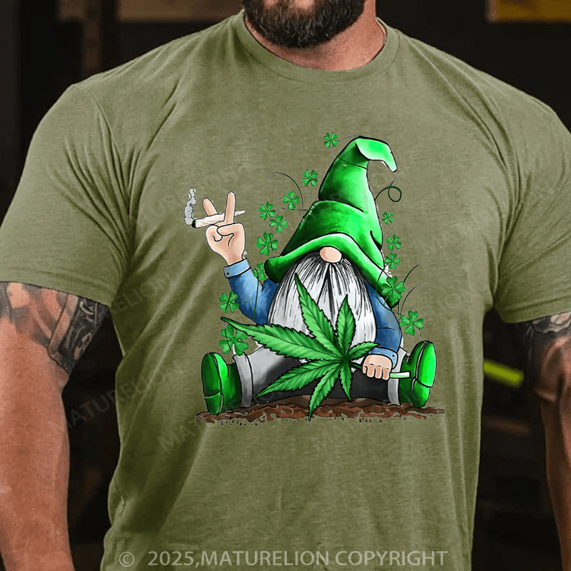 Maturelion St Patrick's T-shirt Funny Gnome Pot Leaf 420 Marijuana Weed St Patrick's Day Classic T-Shirt