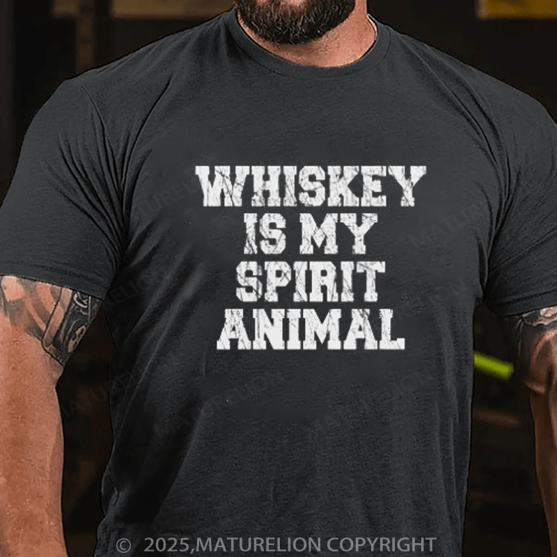 Maturelion St Patrick's T-shirt Whiskey Is My Spirit Animal T-Shirt