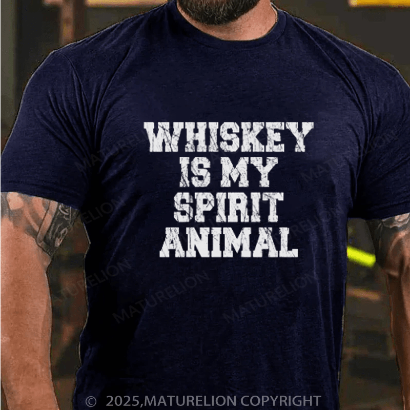 Maturelion St Patrick's T-shirt Whiskey Is My Spirit Animal T-Shirt