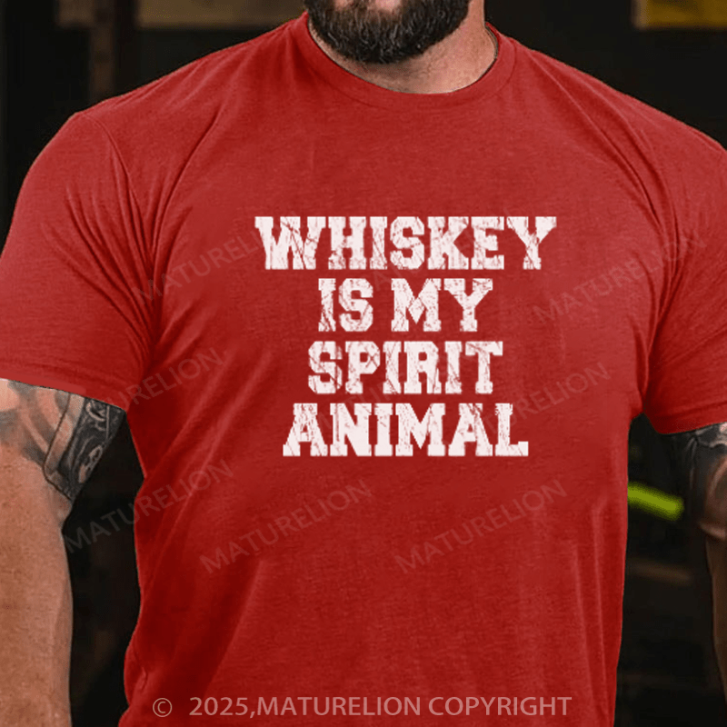 Maturelion St Patrick's T-shirt Whiskey Is My Spirit Animal T-Shirt