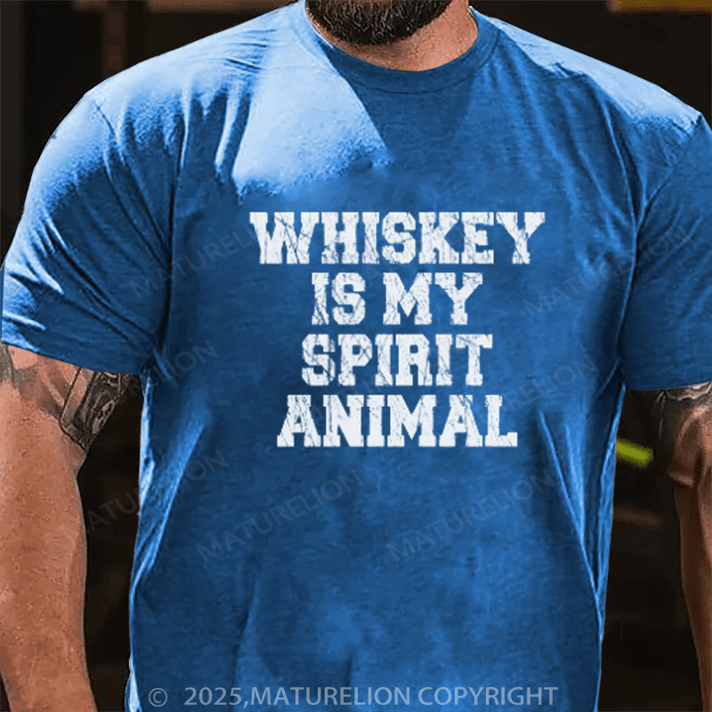 Maturelion St Patrick's T-shirt Whiskey Is My Spirit Animal T-Shirt