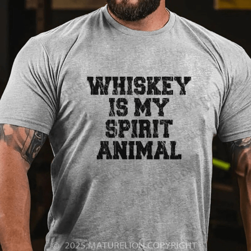 Maturelion St Patrick's T-shirt Whiskey Is My Spirit Animal T-Shirt