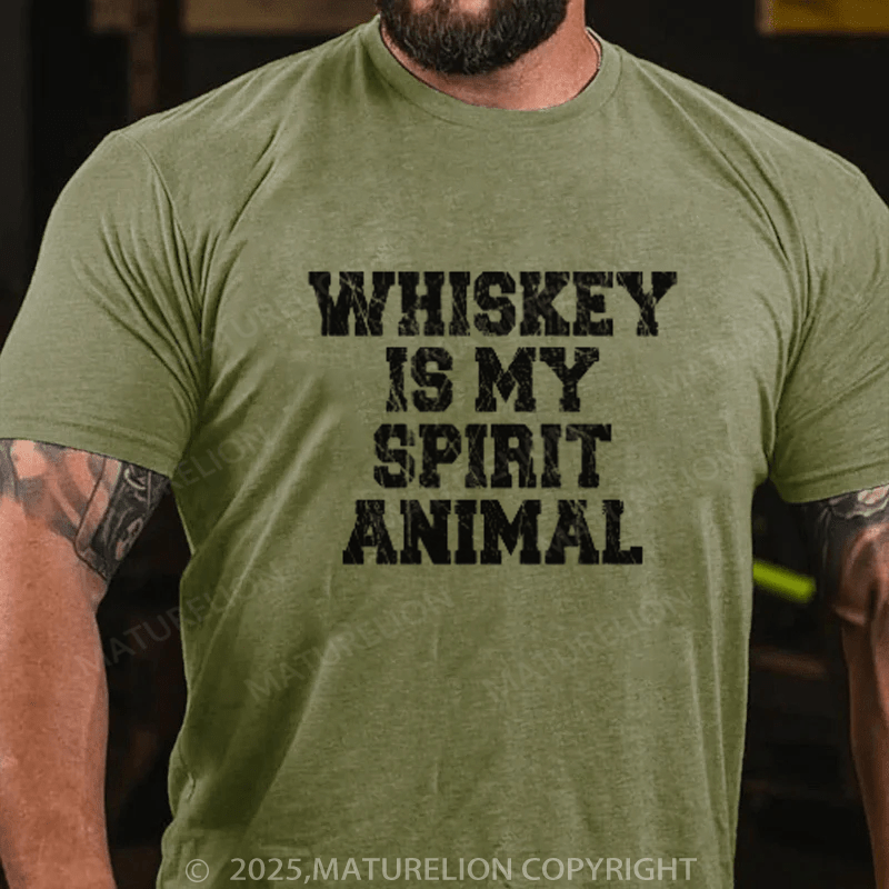 Maturelion St Patrick's T-shirt Whiskey Is My Spirit Animal T-Shirt