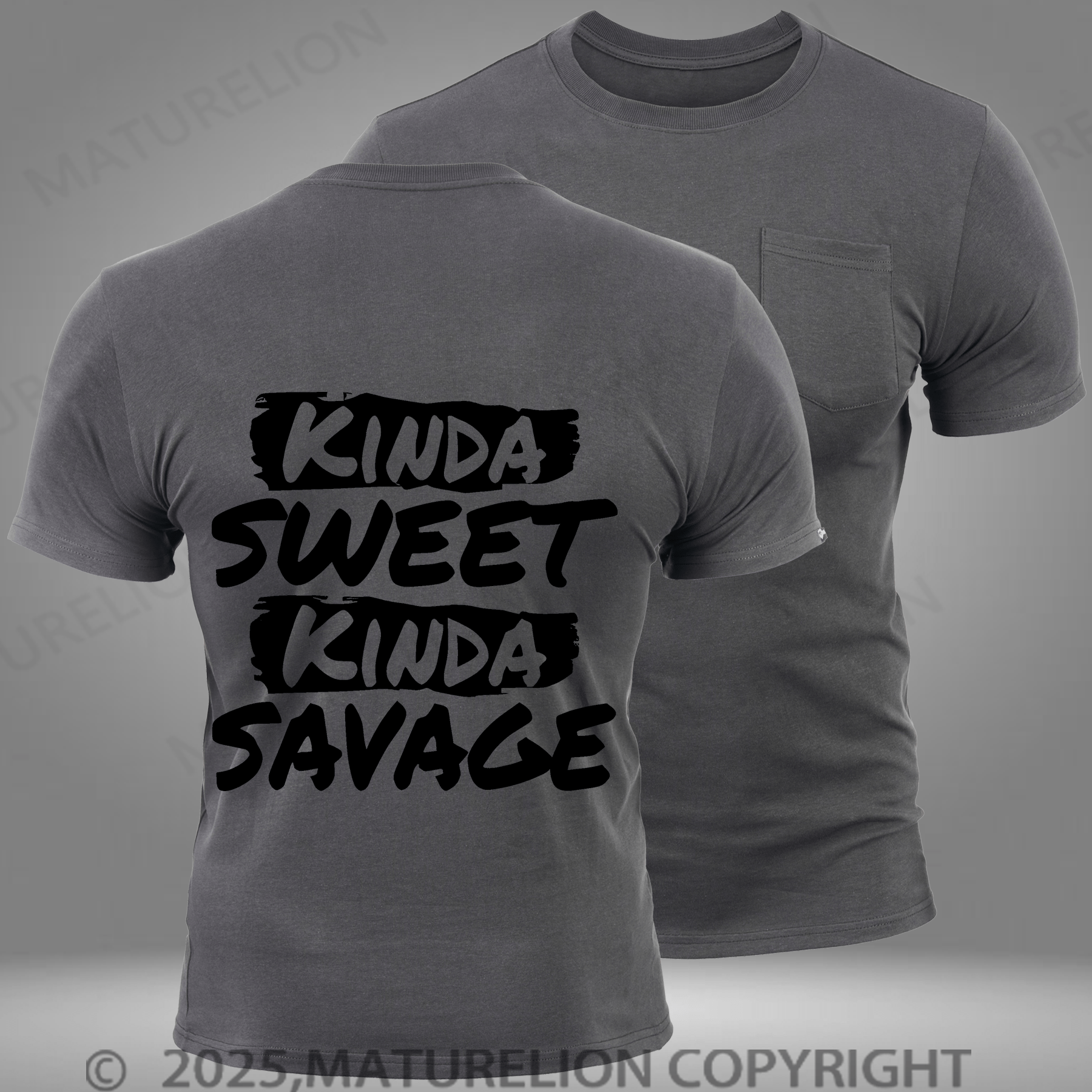 Maturelion Men's T-shirt Kinda Sweet Kinda Savage Pocket T-Shirt