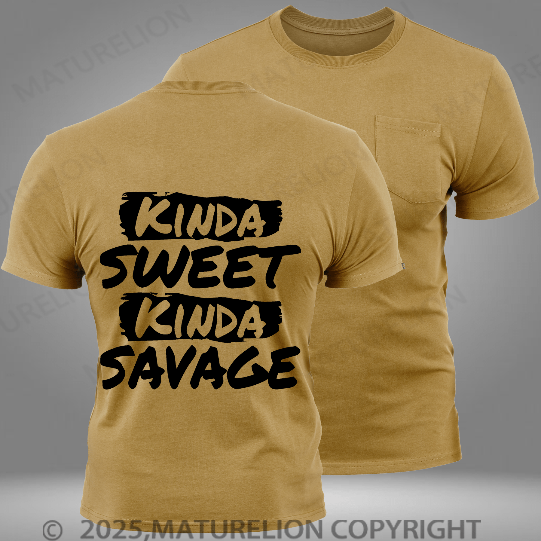 Maturelion Men's T-shirt Kinda Sweet Kinda Savage Pocket T-Shirt