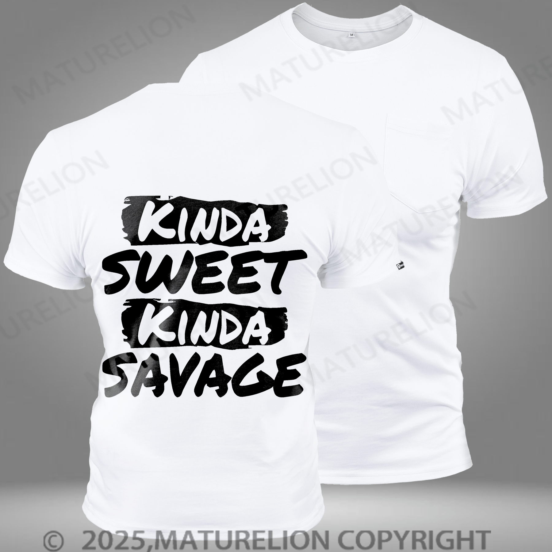 Maturelion Men's T-shirt Kinda Sweet Kinda Savage Pocket T-Shirt