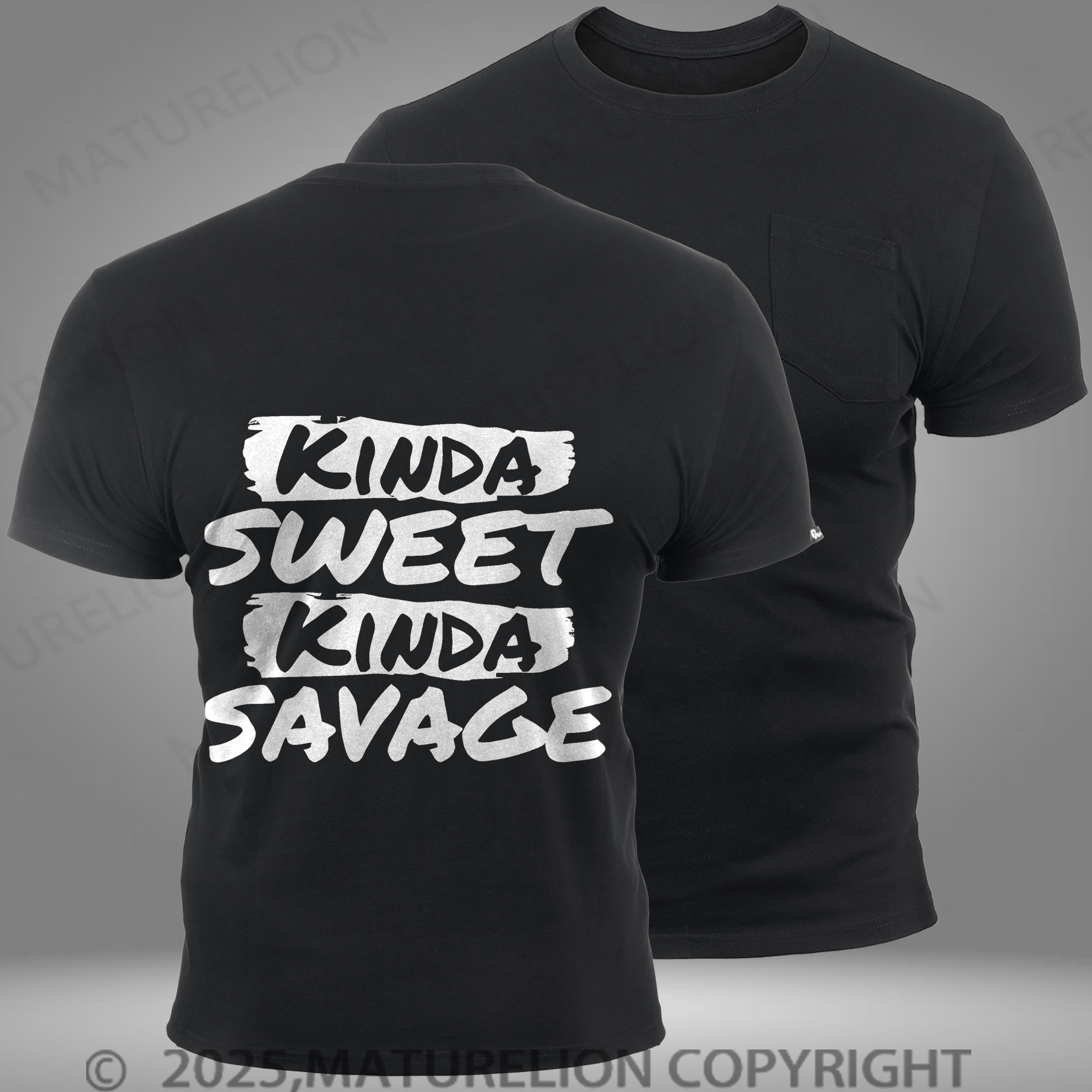 Maturelion Men's T-shirt Kinda Sweet Kinda Savage Pocket T-Shirt