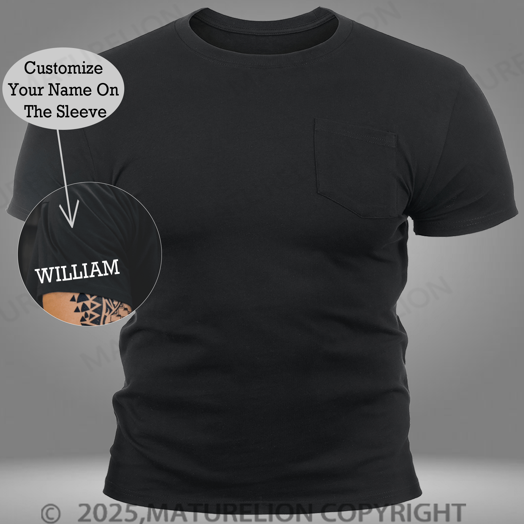 Maturelion Men's T-shirt You Want' em Come Get' Em Pocket T-Shirt