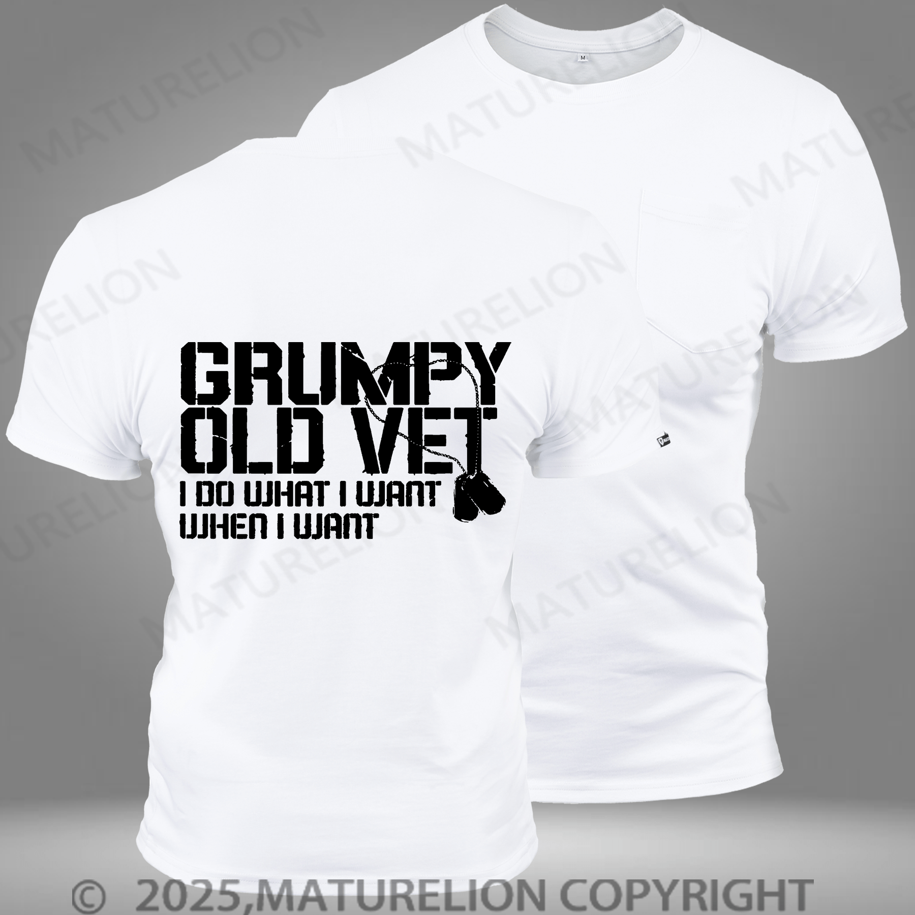 Maturelion Men's T-shirt Grumpy Pocket T-Shirt