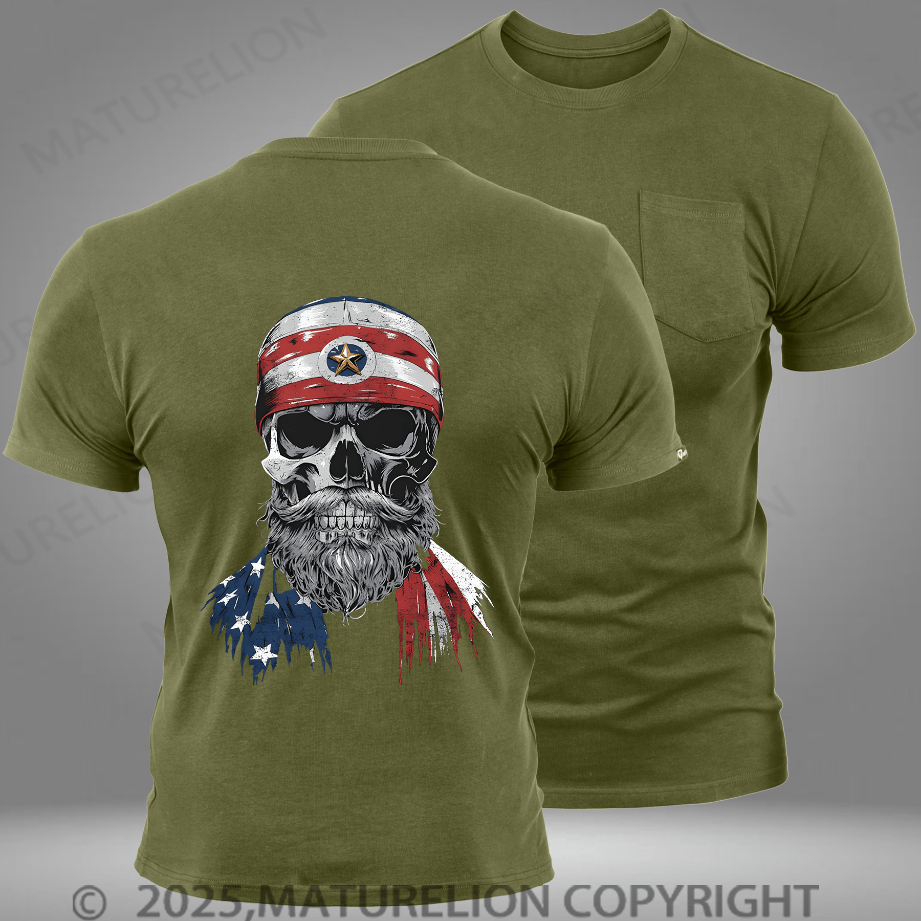 Maturelion Men's T-shirt American Death Dealer Pocket T-Shirt