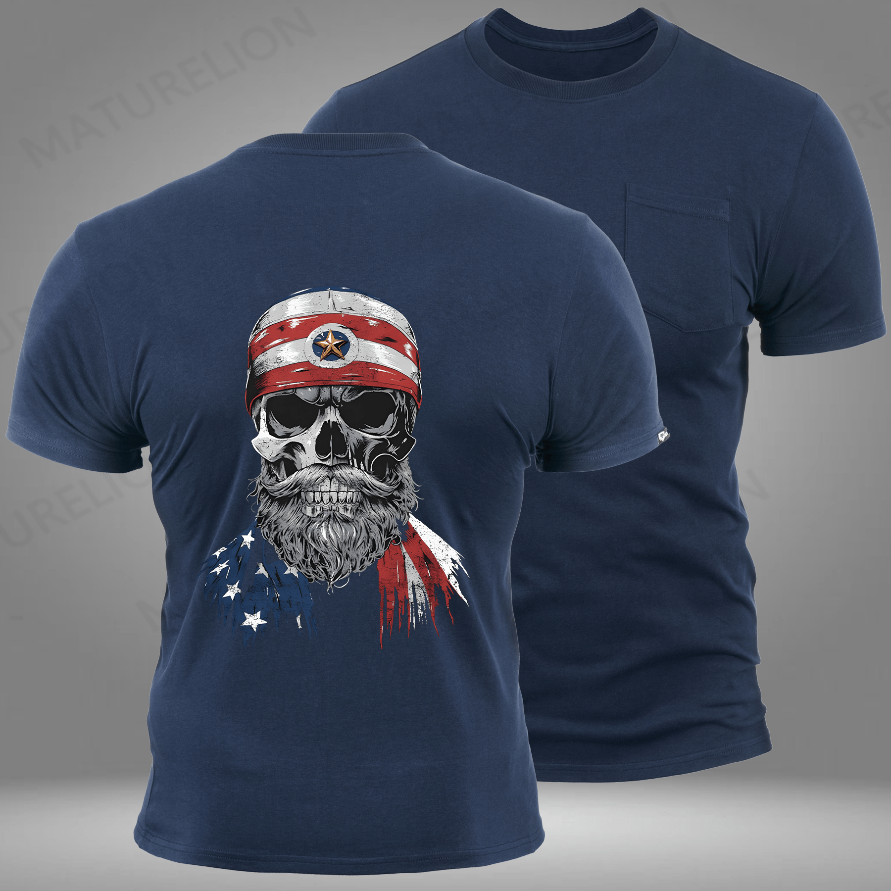 Maturelion Men's T-shirt American Death Dealer Pocket T-Shirt