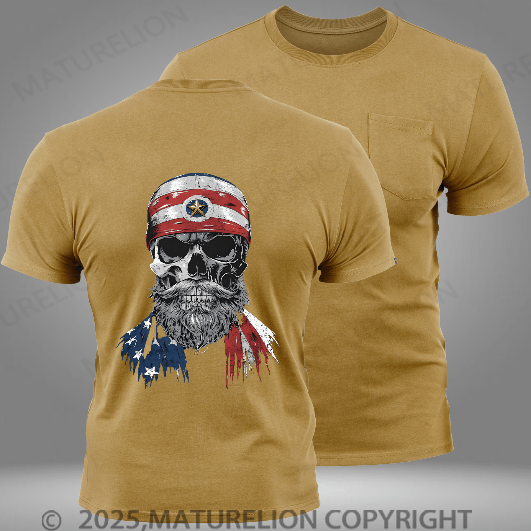 Maturelion Men's T-shirt American Death Dealer Pocket T-Shirt