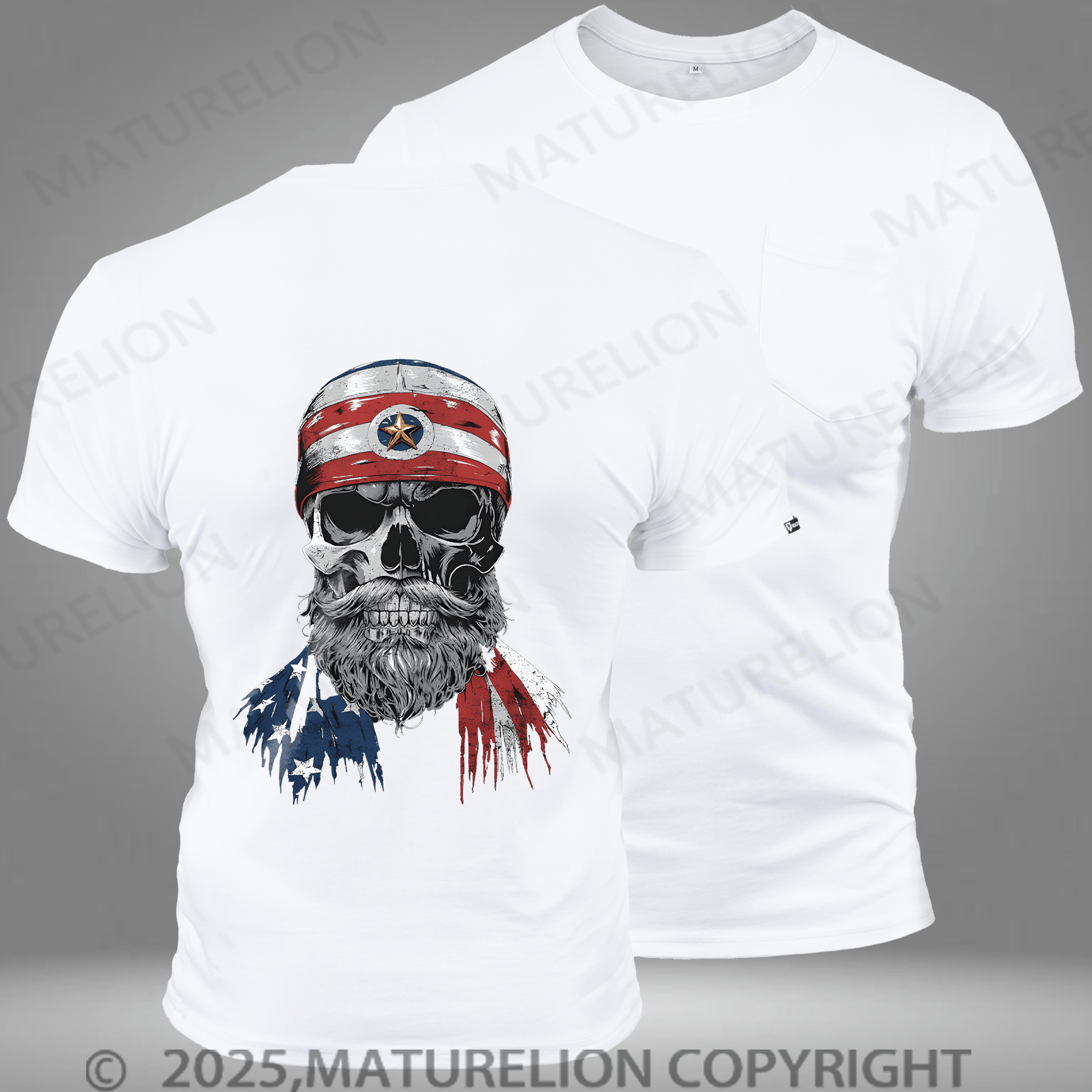 Maturelion Men's T-shirt American Death Dealer Pocket T-Shirt