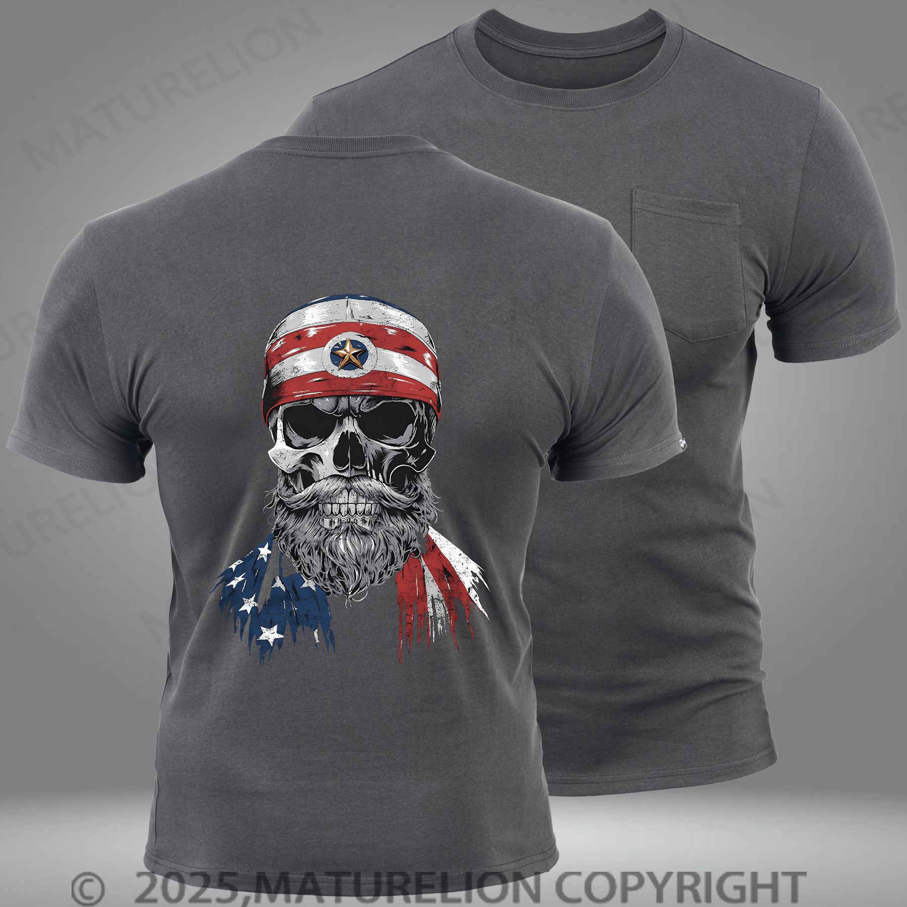 Maturelion Men's T-shirt American Death Dealer Pocket T-Shirt