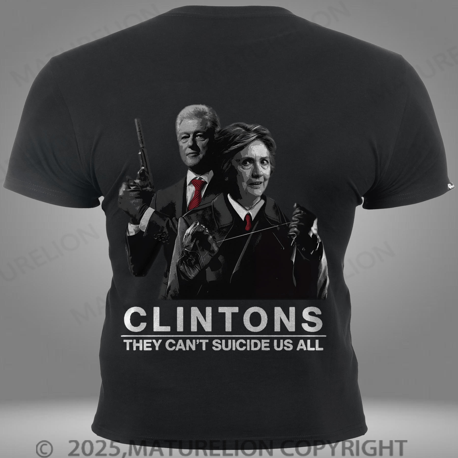 Maturelion Men's T-shirt Hillary And Bill Clintons They Can’t Suicide Us All Pocket T-Shirt