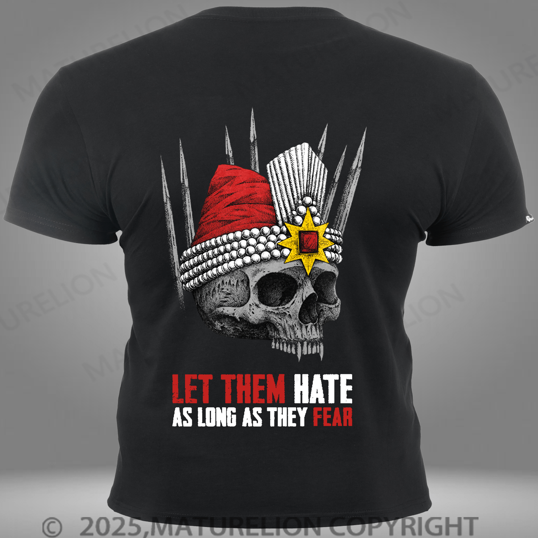 Maturelion Men's T-shirt Let Them Hate As Long As They Fear Pocket T-Shirt