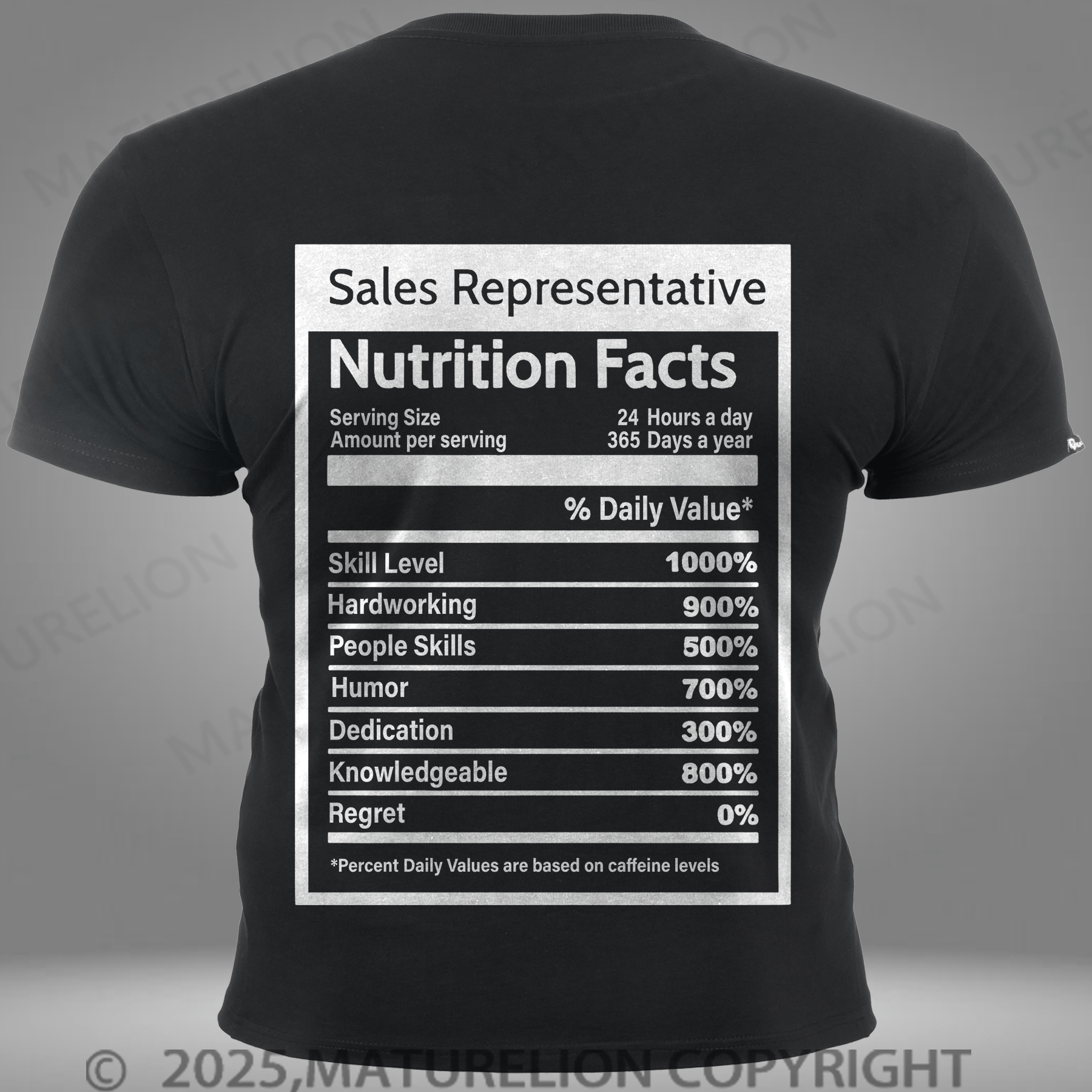 Maturelion Men's T-shirt Sales Representative Nutrition Facts Pocket T-Shirt