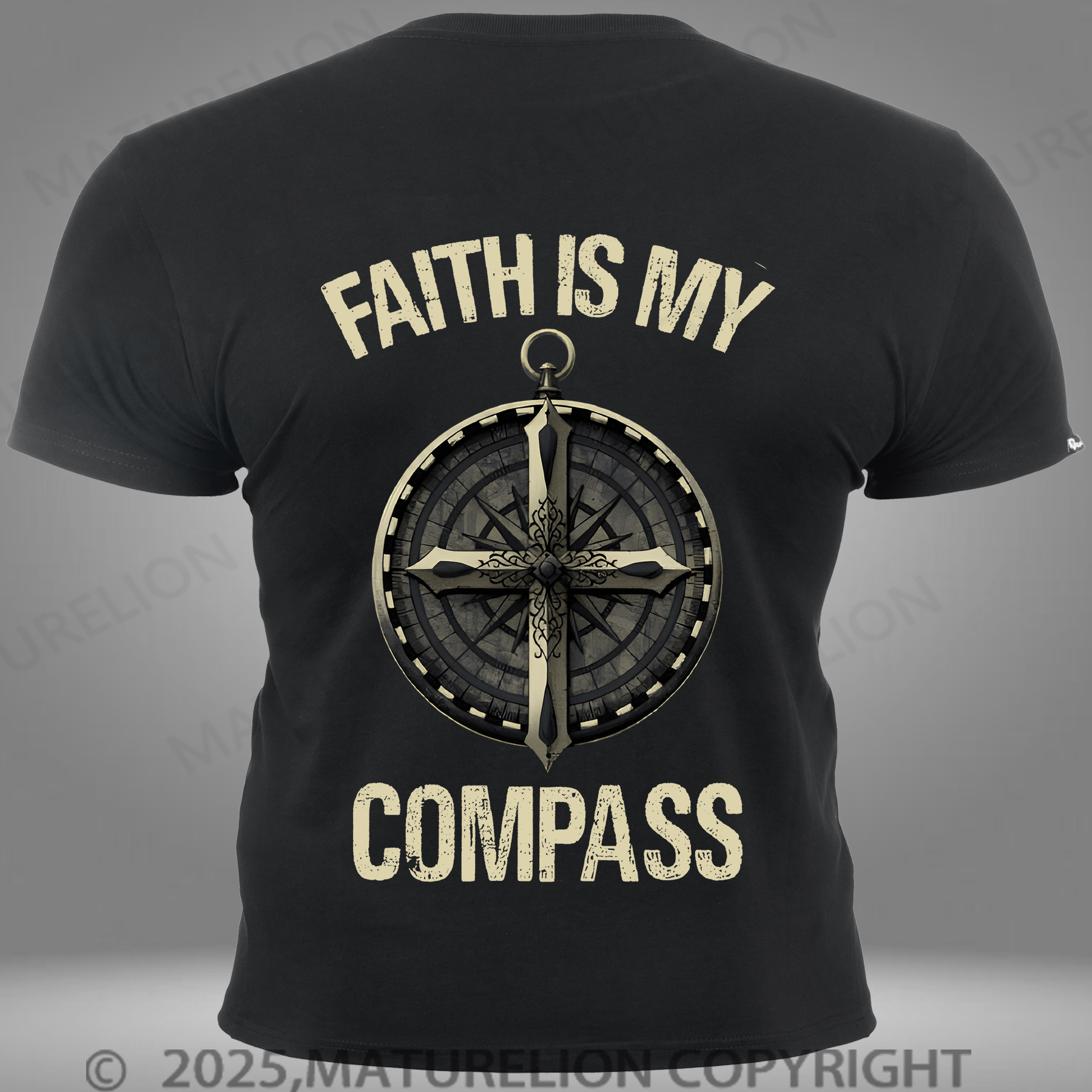 Maturelion Men's T-shirt Faith Is My Compass Pocket T-Shirt